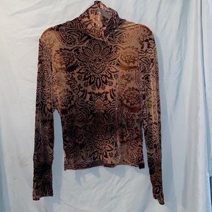 Bronze paisley velvet turtle neck size M